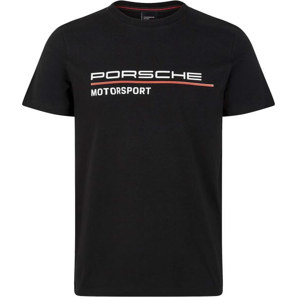 ポルシェ モータースポーツ メンズ ブラック Tシャツ (L)　並行輸入品