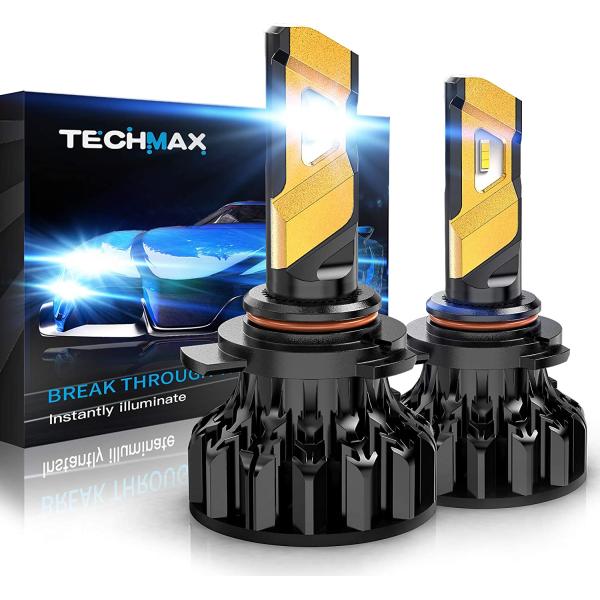 TECHMAX 9012 LEDヘッドライト電球 HIR2 12000Lm 6500K キセノンホワ...