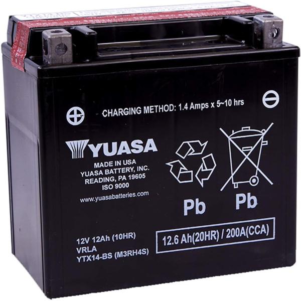 Yuasa YTX14-BS Maintenance Free Battery with Acid ...