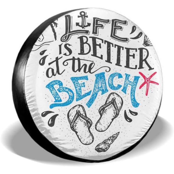 HOSNYE Life is Better at The Beach スペアタイヤカバー ハンドレタ...