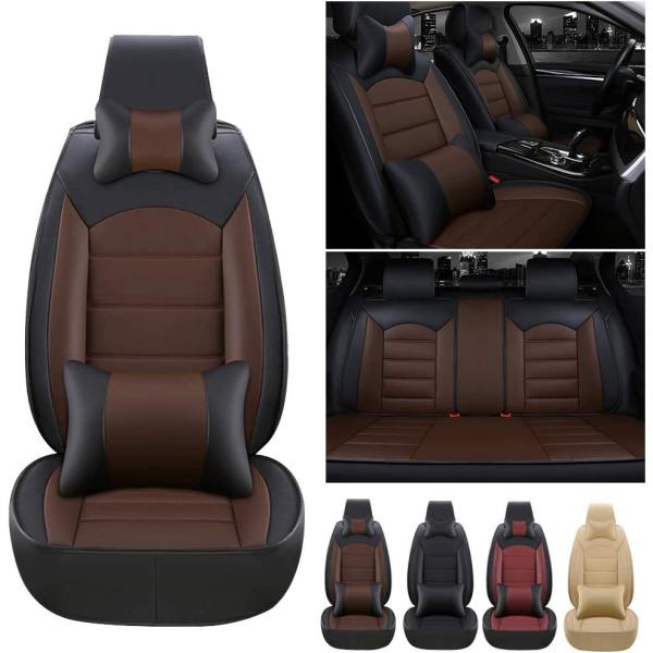 Luxury Car Seat Covers Full Set PU Leather for Cit...