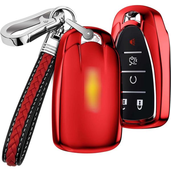 AIHOK Key Fob Cover Case for Chevy Soft TPU Key Ho...