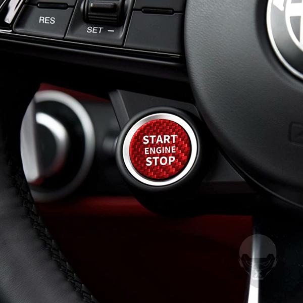 Carbon Fiber Car Engine Start Stop Button Cover tr...