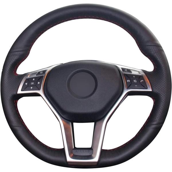 MEWANT Genuine Leather Steering Wheel Cover for Me...