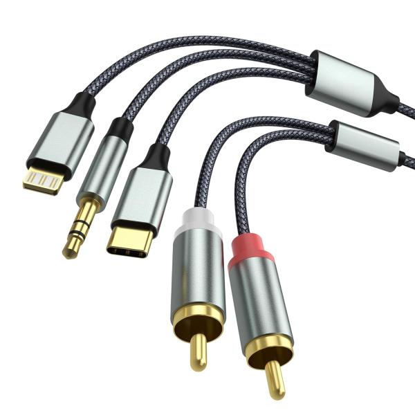 Lightning to RCA Cable Audio Aux Adapter RCA to 3....