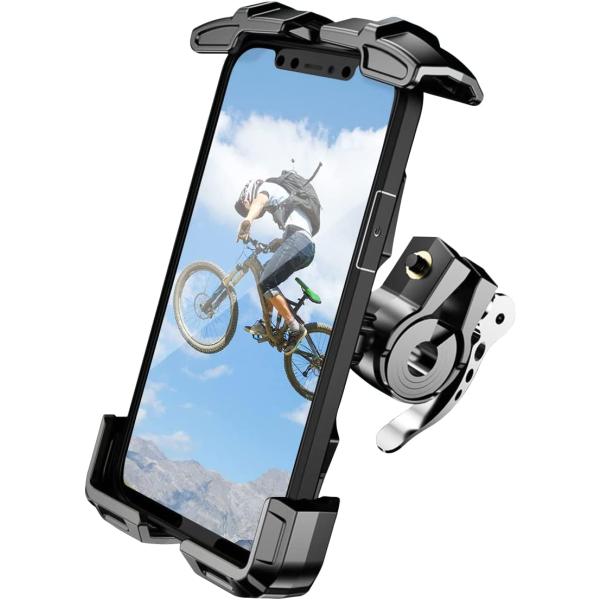 自転車携帯電話マウントホルダー ユニバーサル オートバイ 自転車ハンドルバー 360度回転 携帯電話...