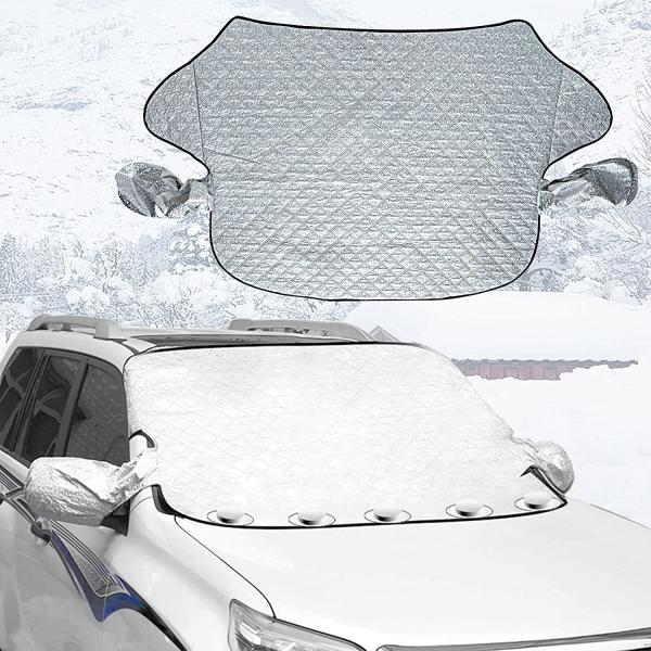 Ajxn フロントガラススノーアイスカバー 冬用フロストカバー 車用 防風磁気エッジ 氷の雪を霜から...