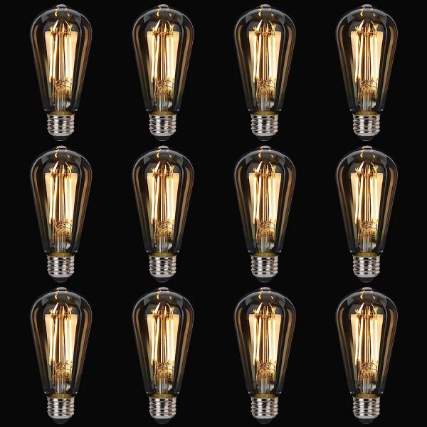 ASOKO LED Dimmable Edison Light Bulbs 6W  60W Equi...