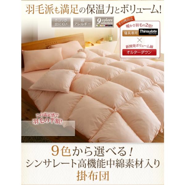 未使用未開封　まるで羽毛布団 高機能中綿素材ポリエステル100％ シンサレート掛け布団 フィルケア抗...