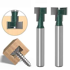 Bestgleキーホールビット6.35mm軸超硬刃トリマービットT型ほぞカッター超硬刃ルータービットtスロットビット カッタールータービット超硬 木工
