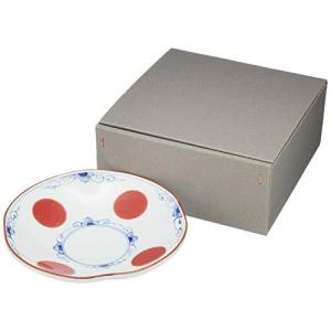 まるぶん 波佐見焼 洸琳窯 赤玉花唐草 四方押し 鉢 55037