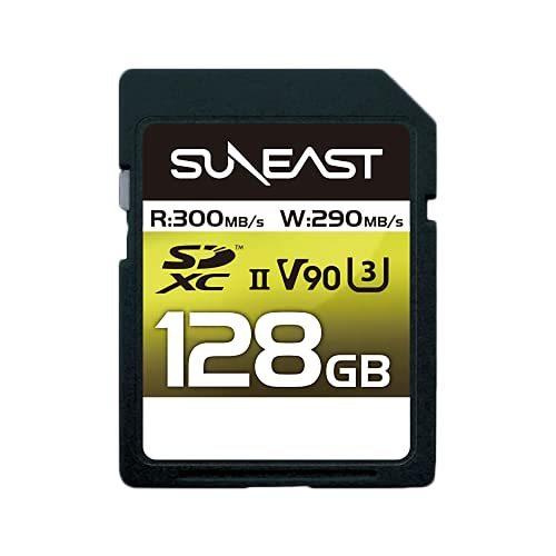 SUNEAST SDXCカード 128GB 最大300MB/s UHS-II V90 U3 pSLC...