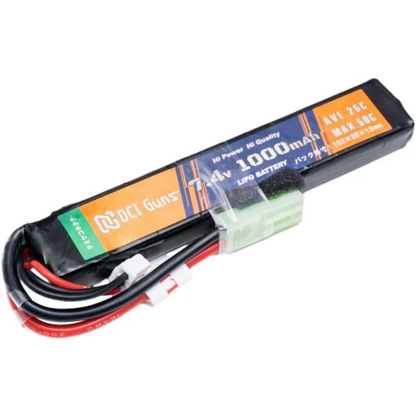 DCI Guns・7.4V1000mAh 25C-50C Lipoスティックバッテリー　タミヤ互換コ...