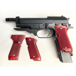 パンドラアームズ　ウッドグリップマルイM93R <チェッカー/レッド>　AWG-1436