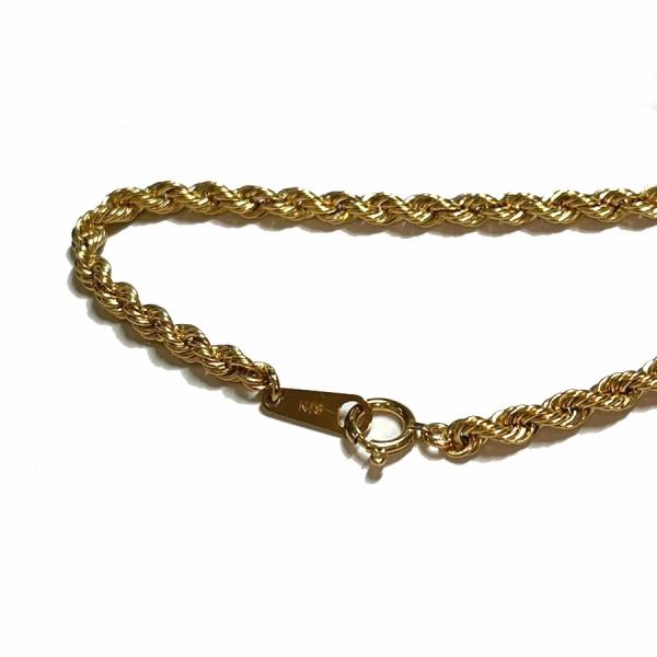 Ｋ18　18金　イエローゴールド 中空　パイプロープチェーンネックレス　60cm　12ｇ　3.0ｍｍ...