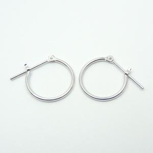 K14WG 14金 ホワイトゴールド 定番 フープピアス 1mm×13mm