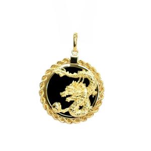 tomatosarada（トマトサラダ） K18 18金 オニキス 龍 ペンダントトップ