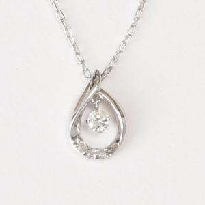 ネックレス ダイヤモンド 0.05ct ダンシングストーン ホワイトゴールド
