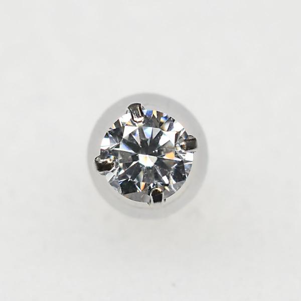 K14WG　箱爪　片耳　メンズピアス　5ｍｍキュービック（ネコポス便送料無料）