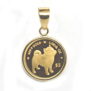 2022 Mother's Love Coin Dogs ドック DOGs×エリザベス女王 1/30オンス コイン K18枠付きペンダントトップ