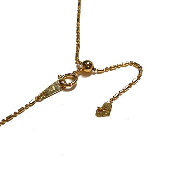 K18 18金　カットボールS&amp;Lチェーン 1.2mm 50cm（無段階の長さ調整 スライド式アジャ...