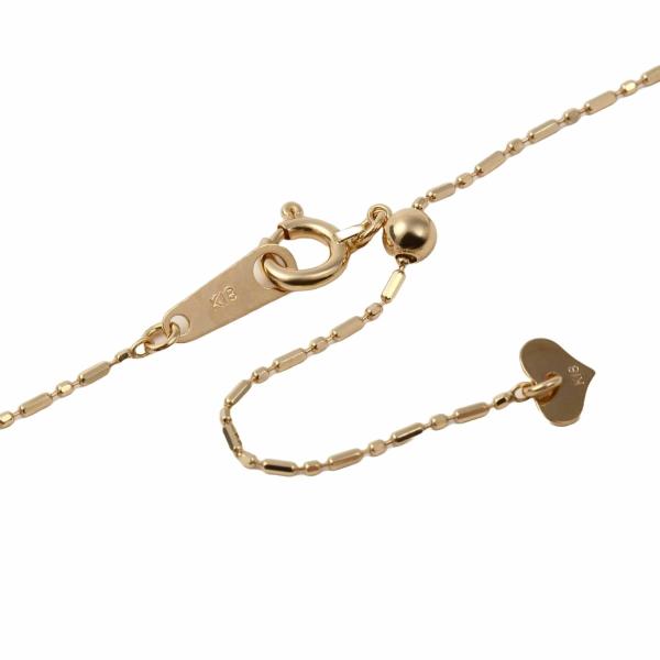 K18 18金　カットボールS&amp;Lチェーン 0.8mm 45cm（無段階の長さ調整 スライド式アジャ...