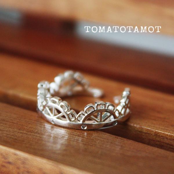 レースリング 透かし模様 大人可愛い指輪 ロマンチック 繊細なデザイン レース模様 アンティーク A...
