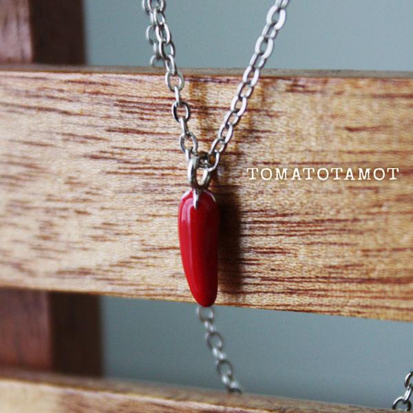 ネックレス まよけの唐辛子ネックレス 激辛好きに トウガラシ 鷹の爪 チリペッパー 食べ物 シュール...