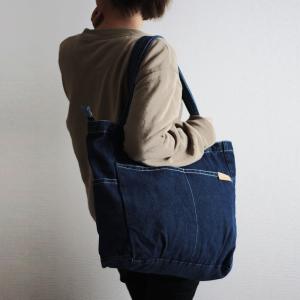 トートバッグ 超ビッグデニムトート 革タグ付き...の詳細画像1