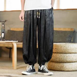 サルエルパンツ 龍柄 ドラゴン柄 メンズ 涼し...の詳細画像1