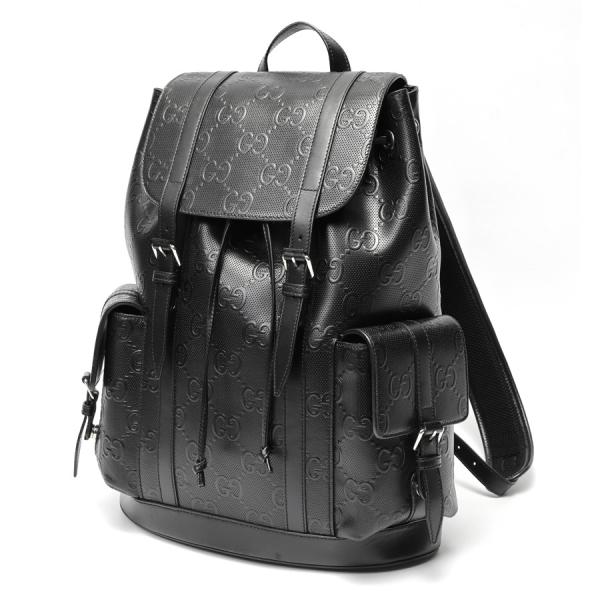 グッチ / GUCCI　エンボス GG ラージ バックパック　625770　レザー　ブラック【中古】...