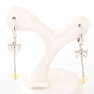 K14WG ピアス キュービックジルコニア 【中古】 商品番号 B-147204  