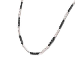 K18WG ホワイトゴールド ネックレス ブラックダイヤモンド 7.00ct 筋 