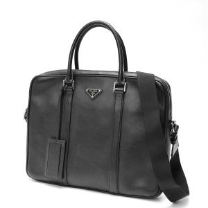 PRADA プラダ ナイロン ブリーフケース 2VE002 ネロ レザー テスート
