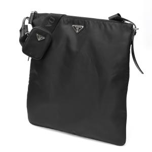 プラダ / PRADA　トライアングル ロゴ ショルダーバッグ　1BD375　ガラスレザー　ブラック 【中古】 PRADA（プラダ） トライアングル ロゴ ショルダーバッグ 1BD375 ガラス