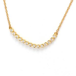 AHKAH（アーカー） イニシャル A ネックレス K18YG ダイヤモンド0.07ct