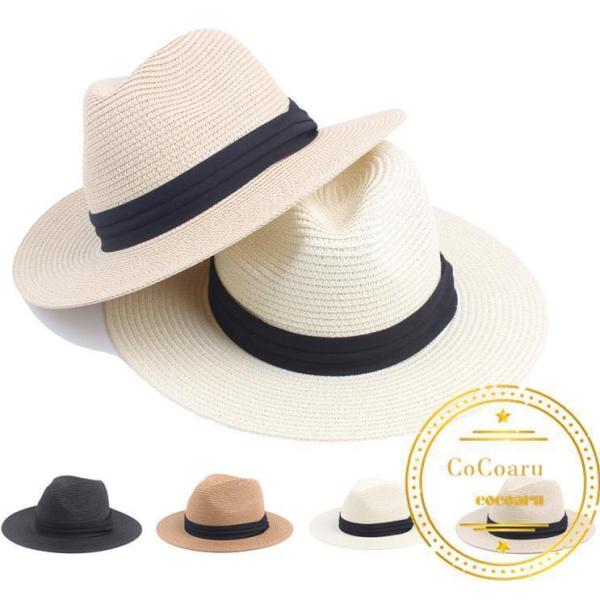 麦わら帽子 メンズ ハット つば広 夏 中折れ帽 紳士帽 ストローハット 折りたたみ 大きいサイズ ...