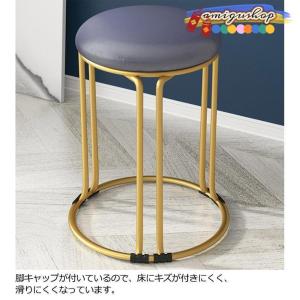スツール 丸 高さ46cm 円形 PU レザー...の詳細画像2