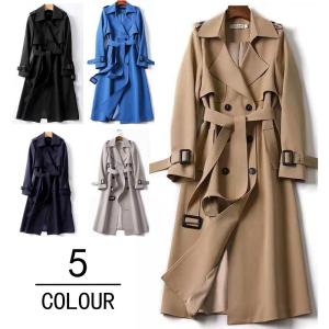 コート トレンチコート スプリングコート レディース ロング aライン ベルト付き ダブルボタン スリット 無地 おしゃれ 春秋 アウター 母の日