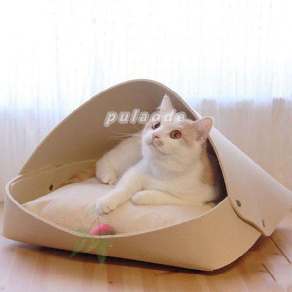 ペットベッド 猫ベッド 小型犬ベッド 寝袋 三角型 フォーシーズンズ フェルト かまくら型 キャット...