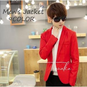 ジャケット メンズ カジュアル 長袖 1ボタン スーツ ファッション