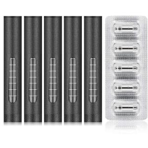 プルームテック互換 アトマイザー 5本入りセット 交換用コイル5個 カプセル装着可 液漏れ防止 吸い心地UP 808ES/M1型 たばこアクセサリー たばこカプセル装着可