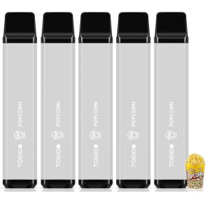 電子タバコ 使い捨て ポップコーン 5本入り 大容量 VAPE 持ち運び シーシャ ビタミン類入り たばこ プレミアム風味 ニコチン0 禁煙 爆煙 ベイプ O2Plus型 TORIDO