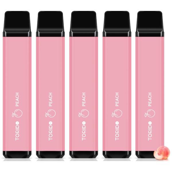 電子タバコ 使い捨て VAPE 桃風味 メンソール配合 5本入 大容量 持ち運びシーシャー 水蒸気た...