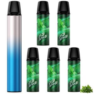 電子タバコ 使い捨て VAPE メンソール 本体+5POD 6点セット 12500回吸引可能 大容量 濃厚ミスト 持ち運びシーシャ スターターキット タールなし 爆煙 ベイプ D06