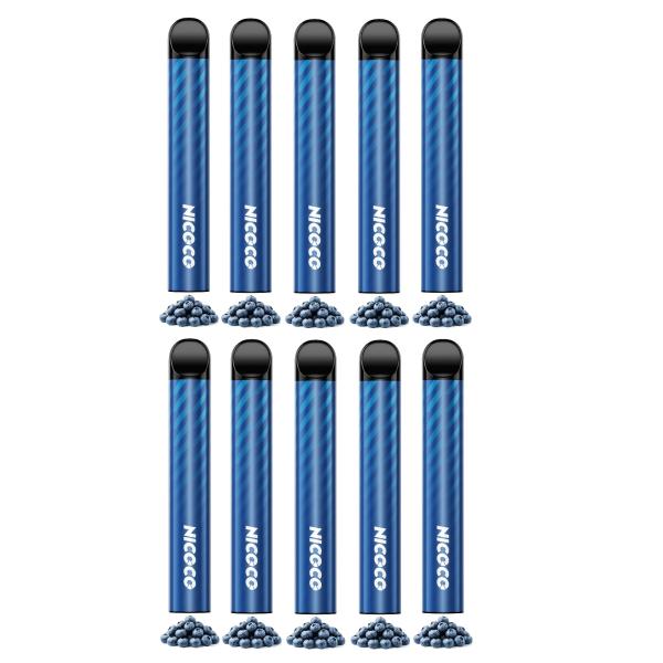 電子タバコ 使い捨て VAPE ブルーベリー 10本 15000回吸引可能 大容量 持ち運びシーシャ...