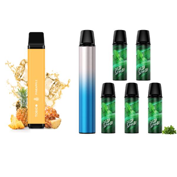 【限定半額セール】電子タバコ 使い捨て VAPE パイナップル シーシャ スターターキット コラボ商...