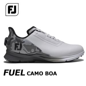 FootJoy 25  FJ フューエル カモ ボア 【ホワイト/ブラック カモ 】 55396 （W) FUEL CAMO BOA スパイクレス ゴルフシューズ フットジョイ カモ柄