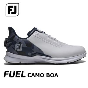 FootJoy 25  FJ フューエル カモ ボア 【ホワイト/ブルー カモ 】 55395 （W) FUEL CAMO BOA スパイクレス ゴルフシューズ フットジョイ カモ柄
