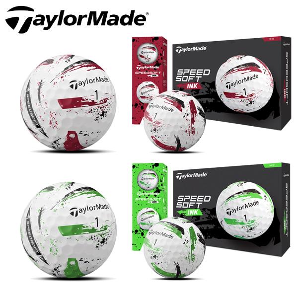 テーラーメイド スピードソフト インク 2024年 ゴルフボール 【1ダース/ 12個入】Taylo...